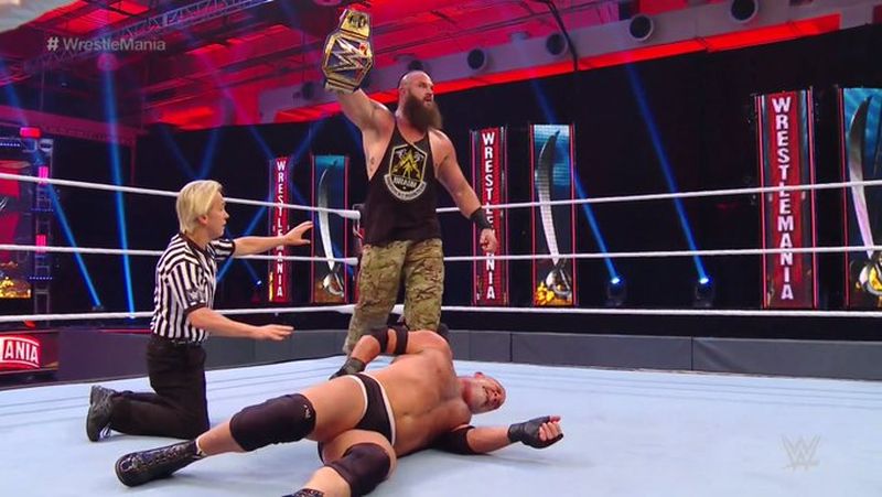 Braun Strowman derrotó a Goldberg y ganó el título de WWE. (WWE)