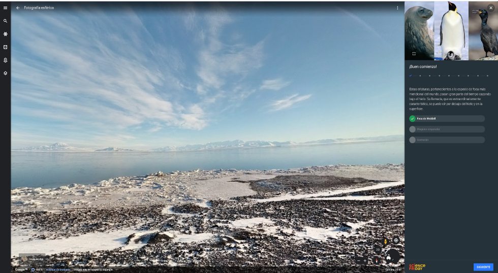 Con la herramienta Voyager de Google Earth, tu recorrido virtual por el mundo dependerá de lo que contestes en sus cuestionarios. / Foto: Google Earth.