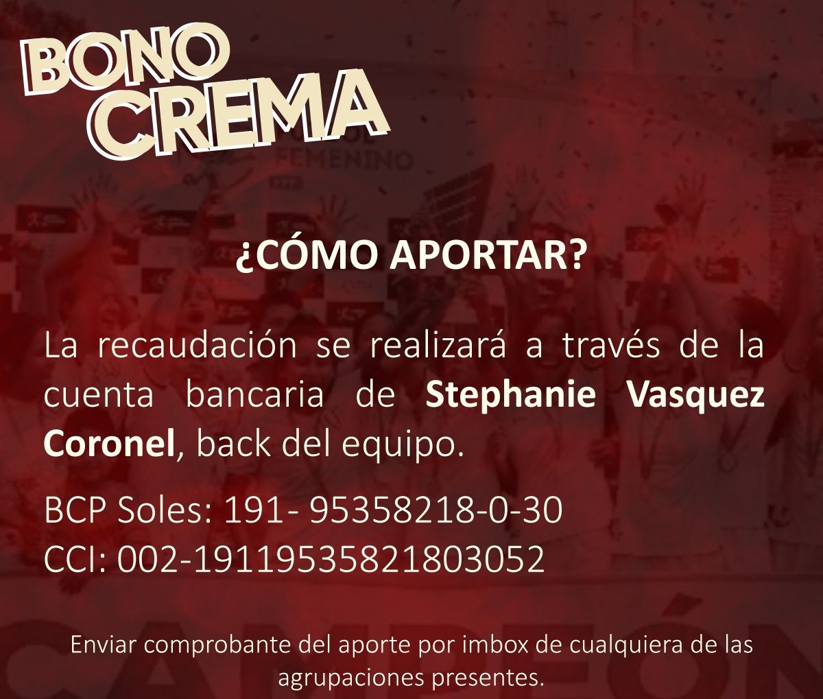 Se creó el 'Bono crema' para ayudar a las jugadoras de Universitario.