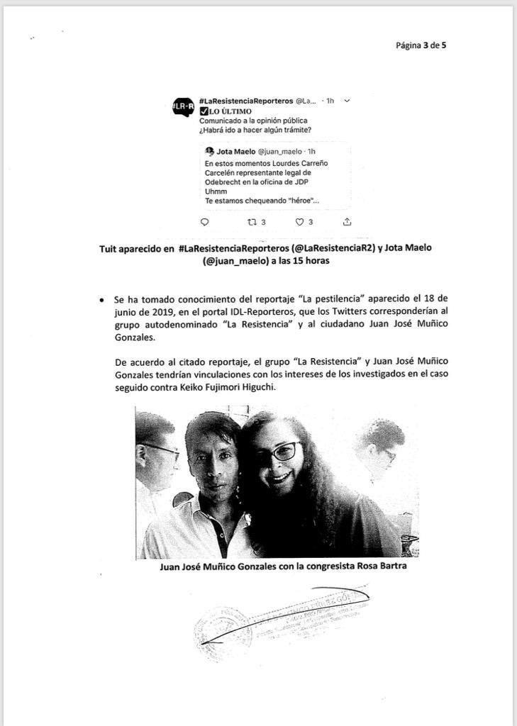 Informe del fiscal José Domingo Pérez
