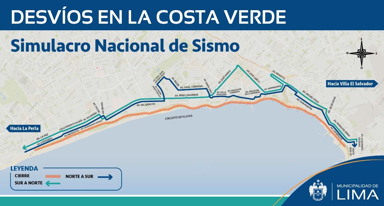 Este es el plan de desvío vehicular establecido por la Municipalidad de Lima. (Difusión)