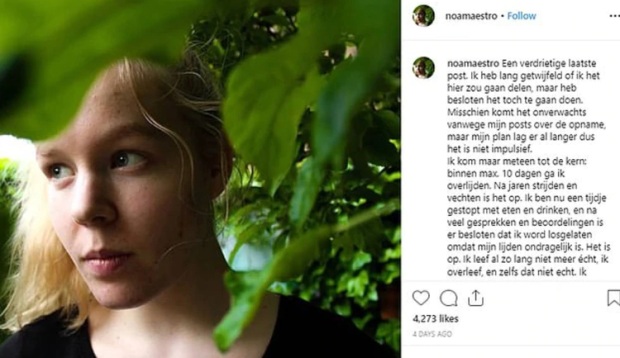 Noa Pothoven anunció que decidió quitarse la vida a través de sus redes sociales. (Foto: Captura de Instagram)