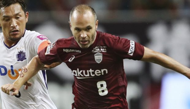 Andrés Iniesta sufrió su primer tifón desde que llegó a Japón