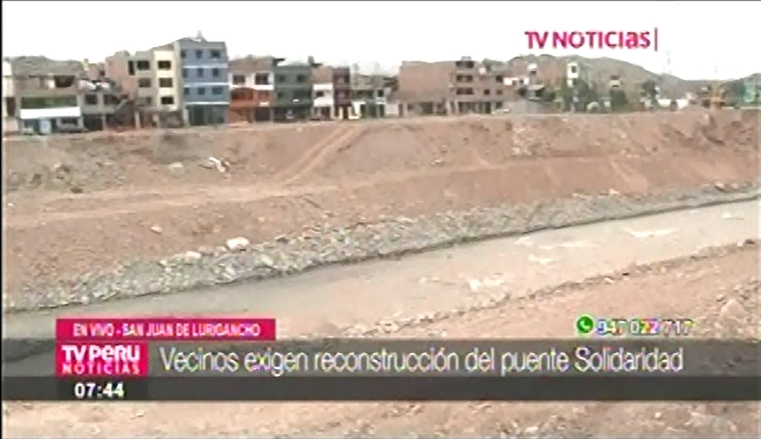 Puente Solidaridad fue retirado y vecinos exigen reconstrucción
