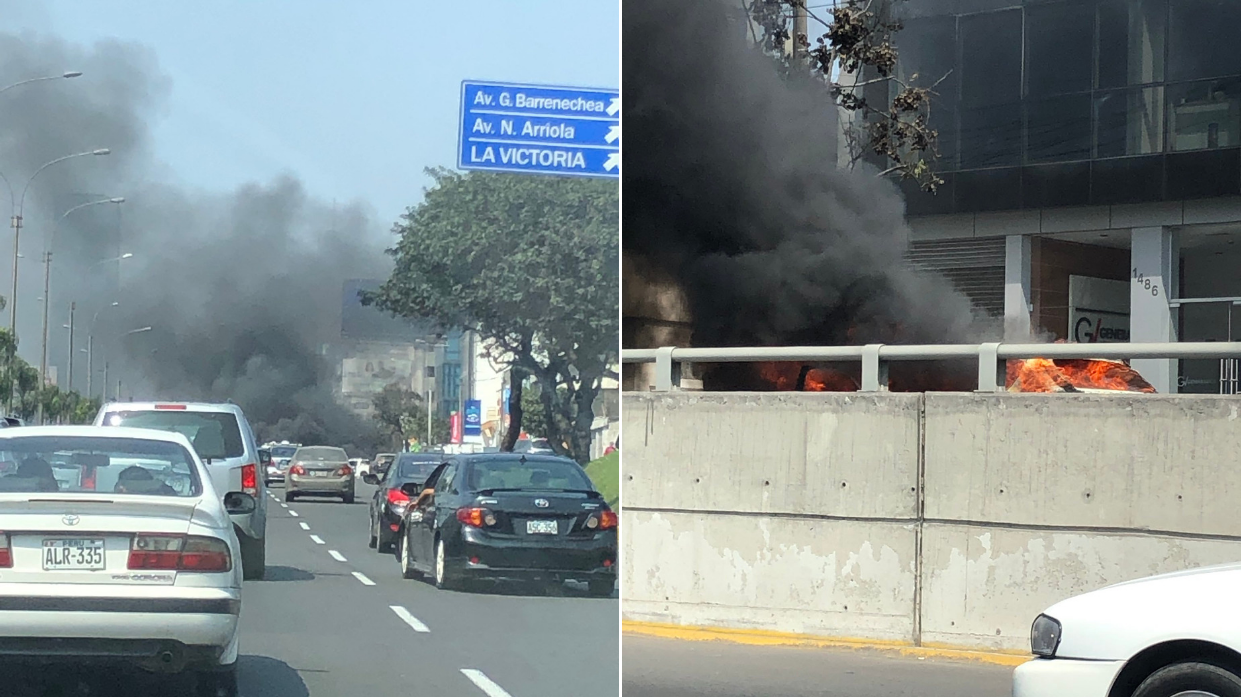 San Isidro: vehículo se incendia en la avenida Javier Prado