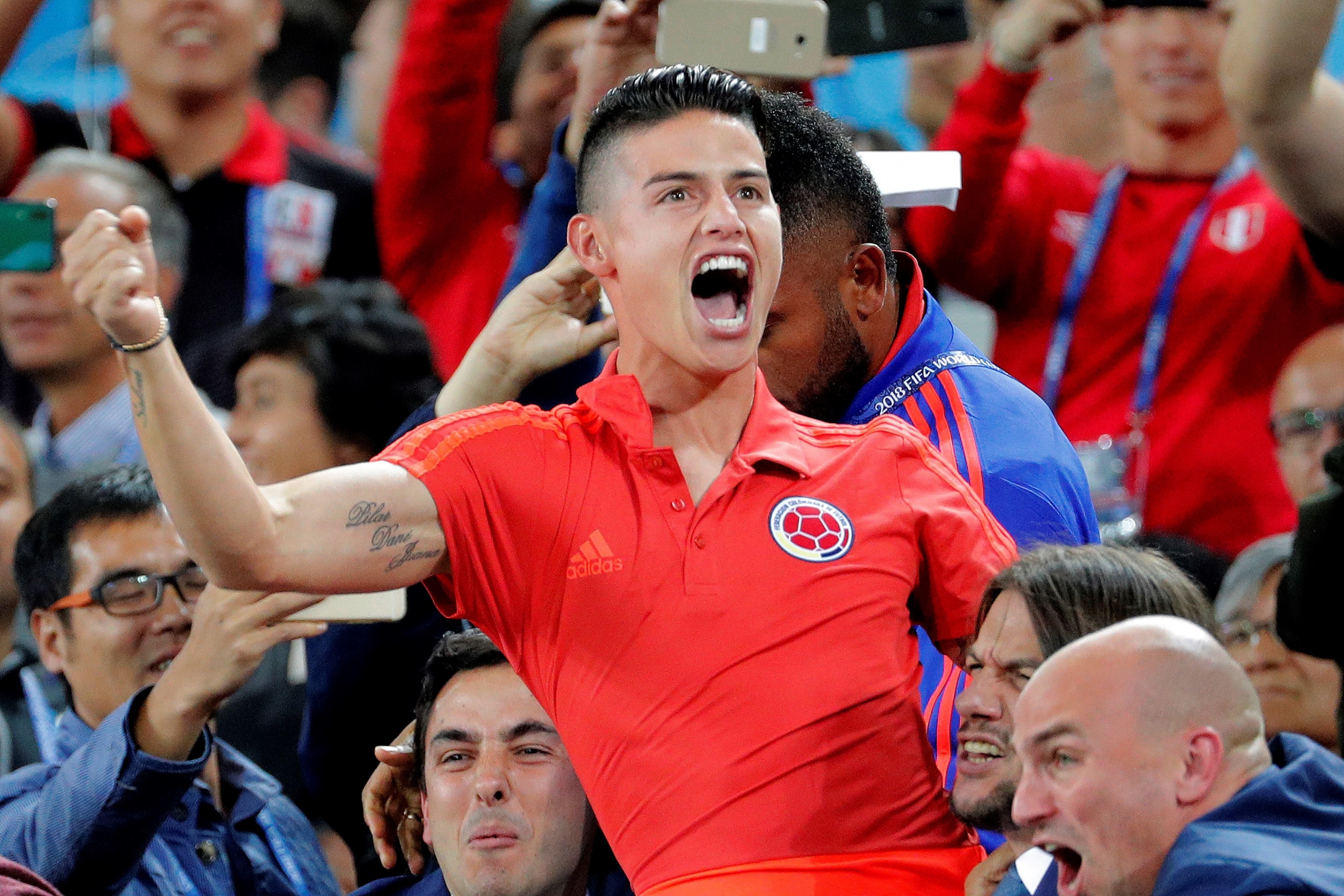 Colombia vs. Inglaterra: James Rodríguez y su emotivo festejo del gol de Yerry Mina