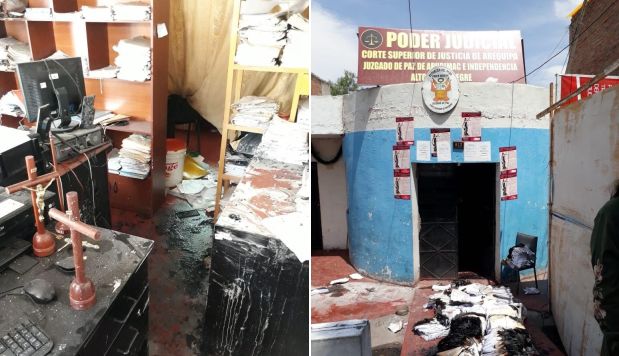 Arequipa: incendian Juzgado de Paz en el distrito de Alto Selva