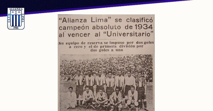 Alianza Lima recordó el título de 1934 y se proclamó como el único tetracampeón del fútbol peruano - El Comercio - Perú