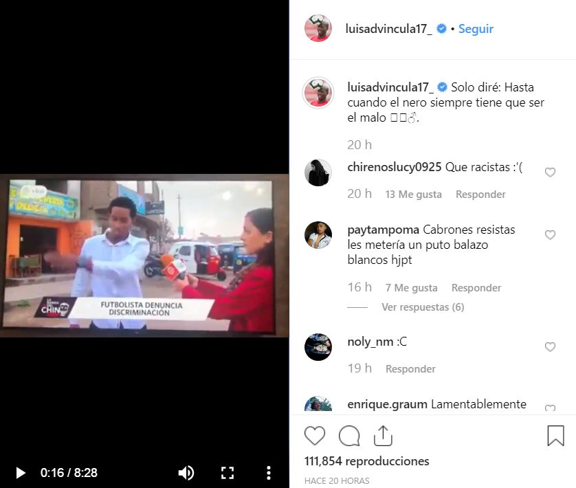 Luis Advíncula se suma a la ola de rechazo por el racismo que sufrió jugador del Sport Boys. (Instagram)