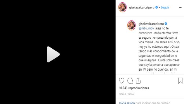 Gisela no respondió a usuarias en Instagram. (Imagen: giselavalcarcelperu)
