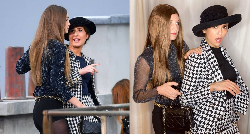 Nina Dobrev recreó lo sucedido en Chanel para su disfraz de Halloween