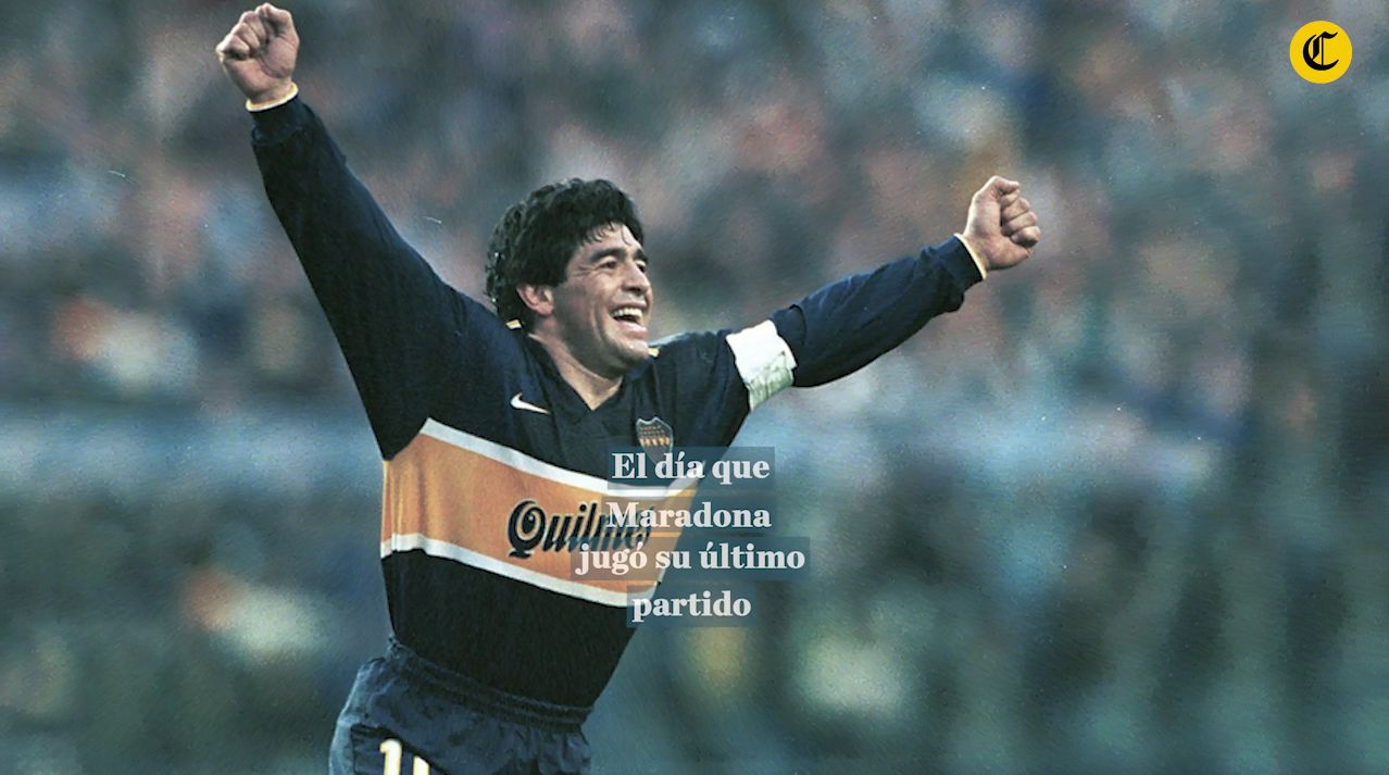 Diego Maradona se retiró tras jugar un clásico Boca-River en el Monumental | VIDEO