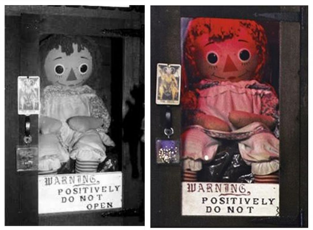 Annabelle con su advertencia de no abrir (Foto: Warren Files)