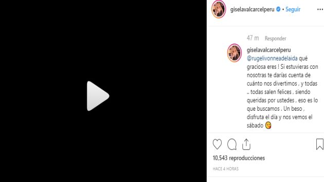Gisela no se quedó callada en Instagram. (Imagen: giselavalcarcelperu)