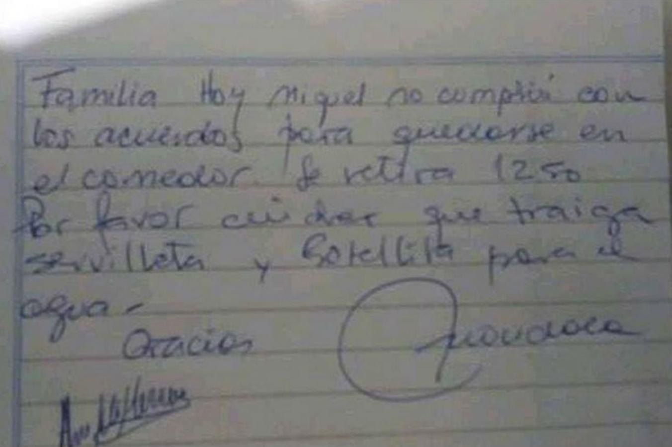Dejan sin comer a alumnos por no llevar servilletas ni agua al colegio en Argentina