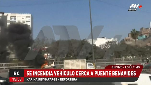 Surco: incendio de vehículo en plena Panamericana Sur causa gran congestión