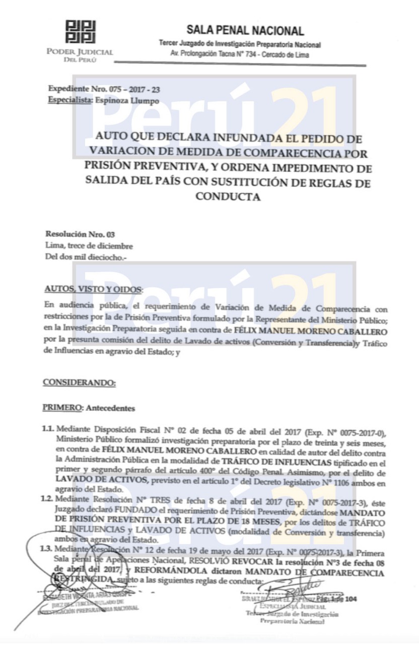 Resolución de la juez Arias.