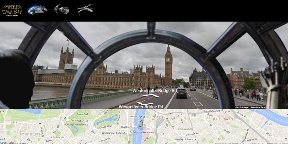 Puedes elegir hasta tres tipos de naves de Star Wars para poder ver cualquier zona en Google Maps. (Foto: Google)