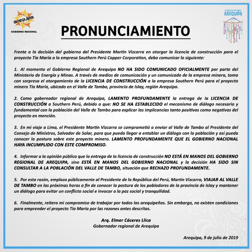 (Fuente: Gobierno Regional de Arequipa)