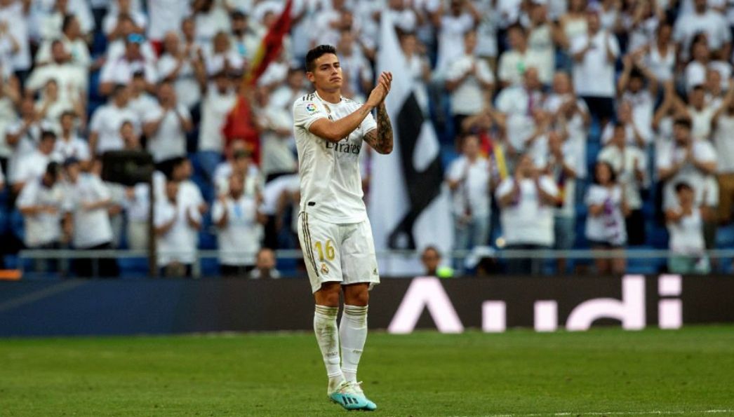 James Rodríguez y la ovación del Santiago Bernabéu al momento de ser cambiado por Vinicius Junior | VIDEO