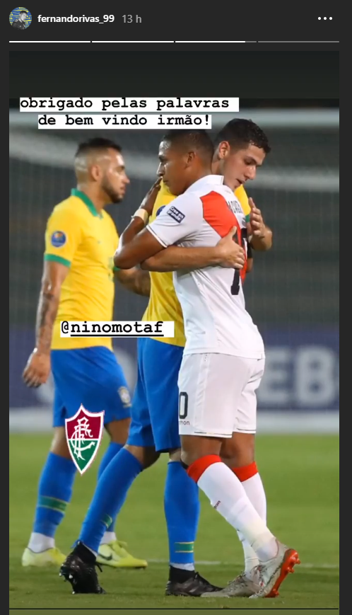 Nino le dio la bienvenida a Fluminense a Fernando Pacheco (Instagram)